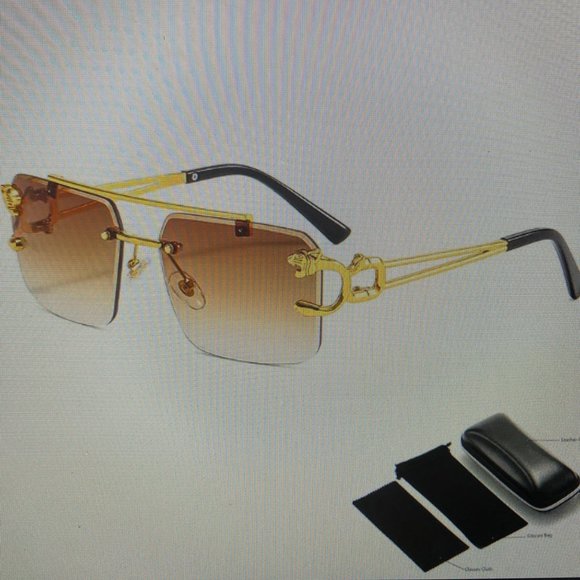 Exquisite & Fashionable Refined Leopard Women\'s Gold/Brown Sunglasses Set main image 9